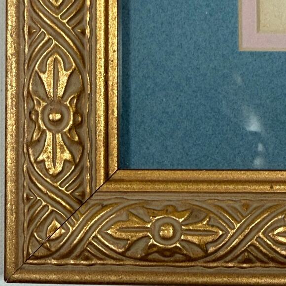 MCM Baby Angel Prints Gold Frame Set 3 Vintage Nursery Wall Art Decor - Picture 6 of 11